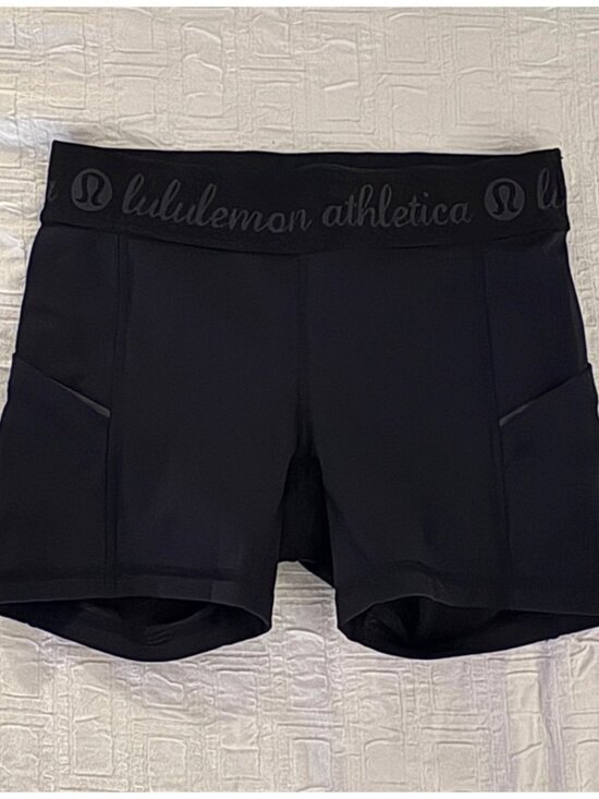 NWOT New Lululemon What The Sport Shorts Black Luxtreme Mid Rise 3" Size 4 - Picture 2 of 10